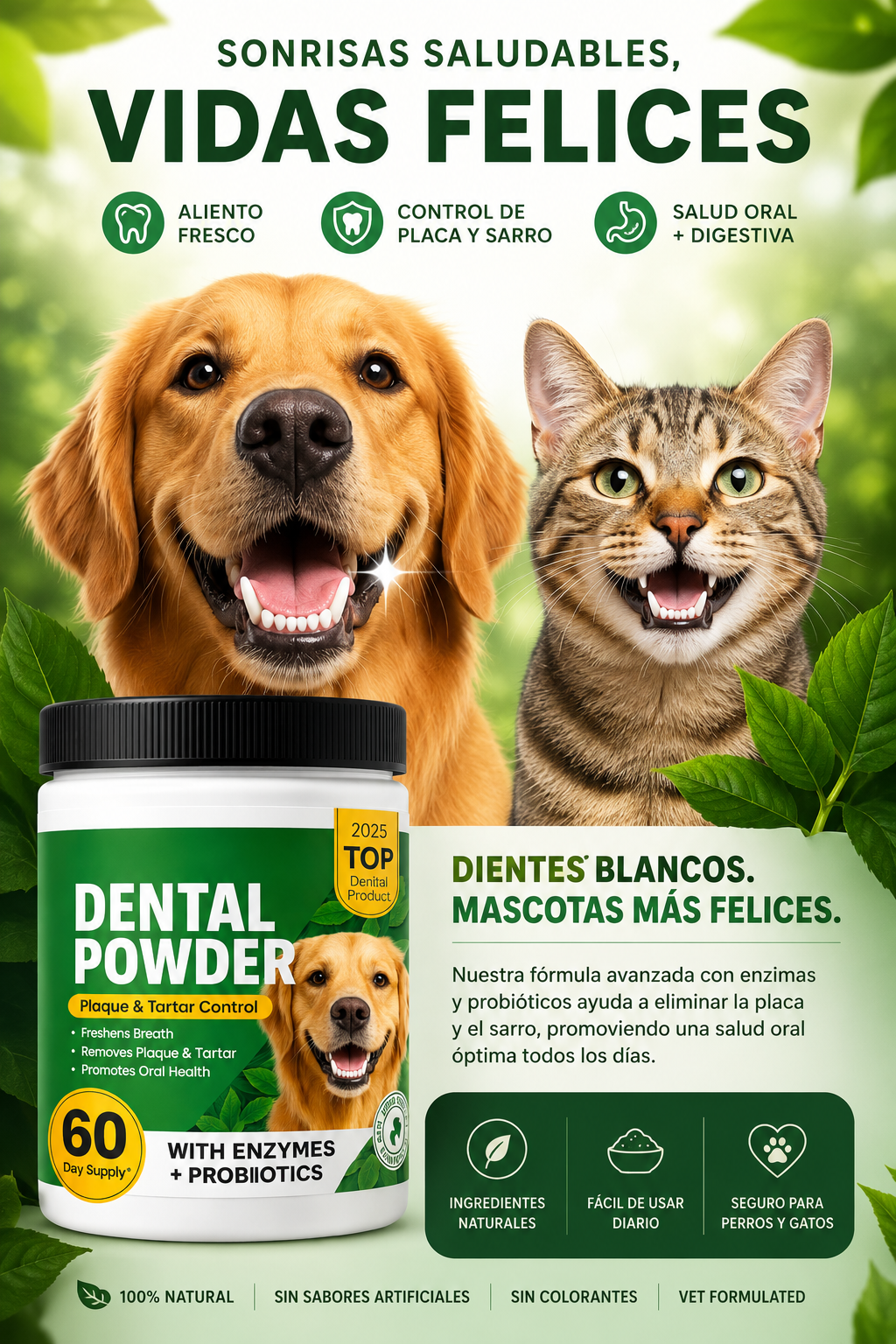 Dental Powder para Perros – Control de Placa y Sarro